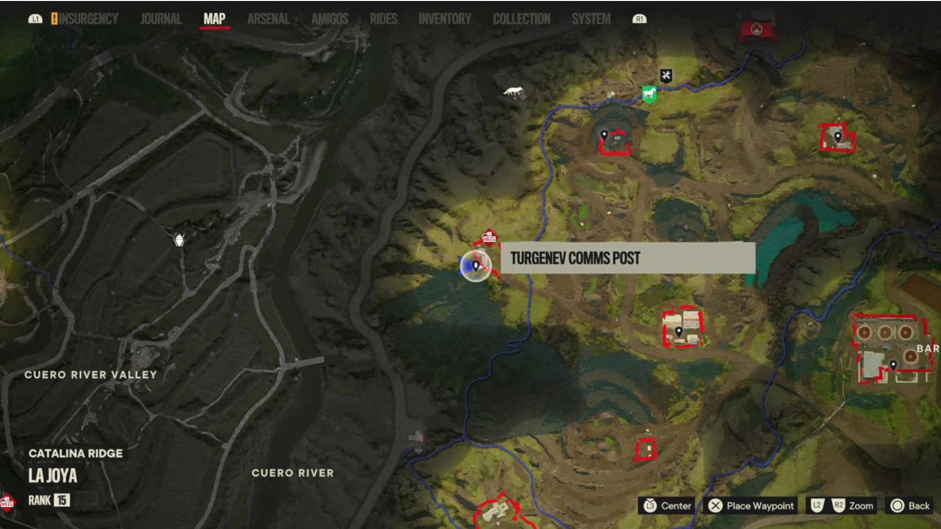 Far Cry 6 USB Stick locations: The map showcasing the location of the USB stick.
