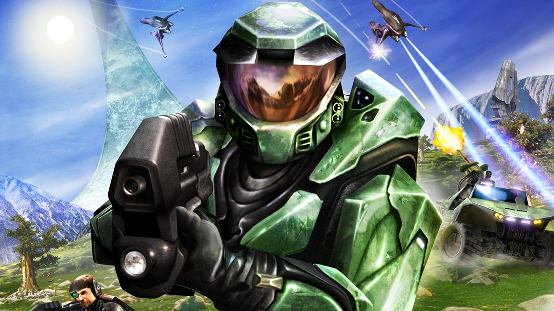 Halo games in order: Halo Combat Evolved art showing Master Chief in his earliest iteration.