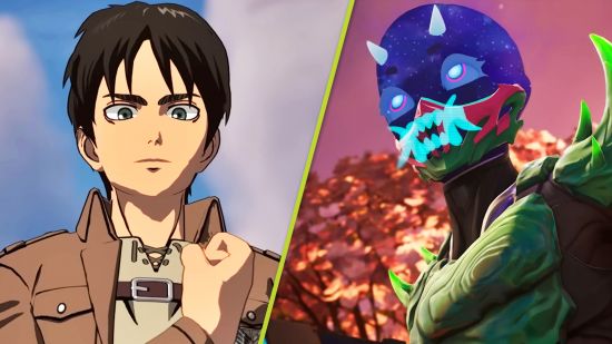Fortnite Chapter 4 Season 2 release date: Eren Jaeger next to a masked oni character