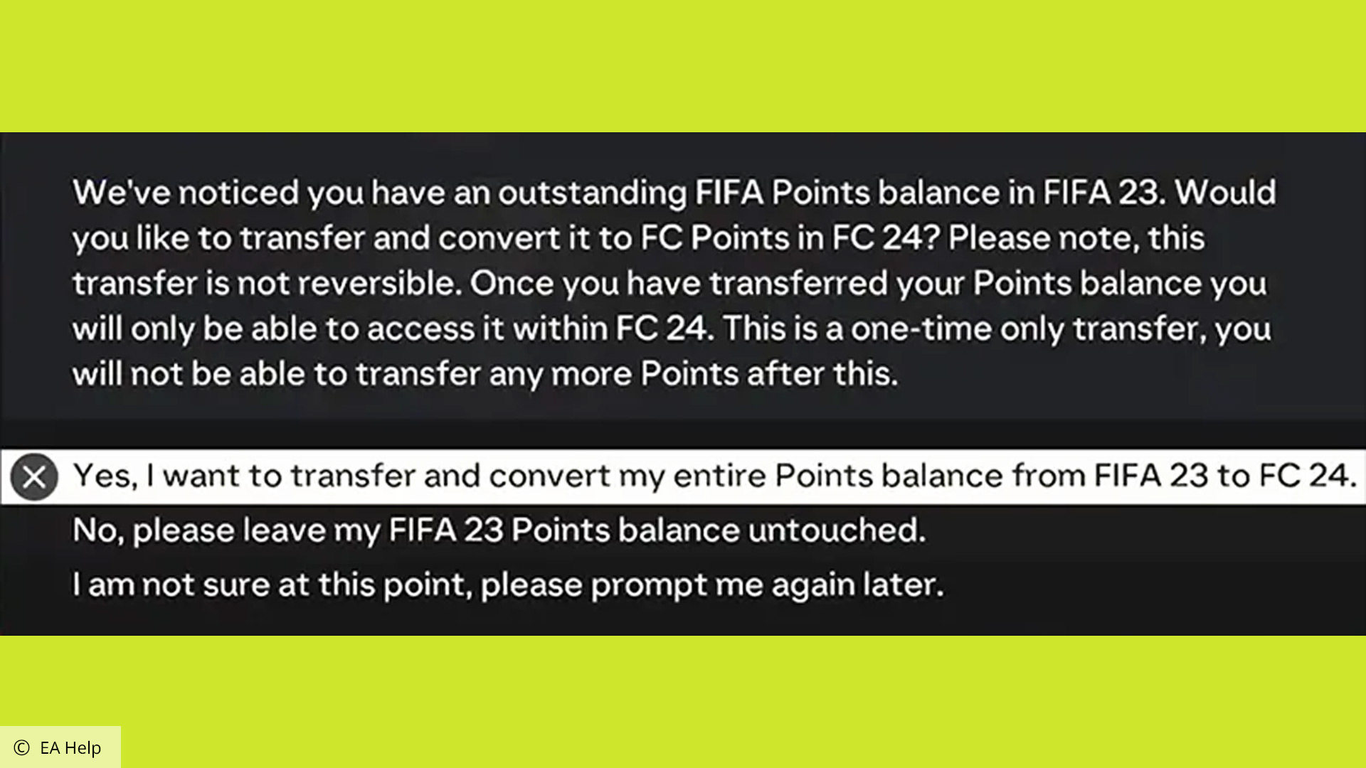 Re: How To Transfer Your FIFA points to FC points in EASFC24
