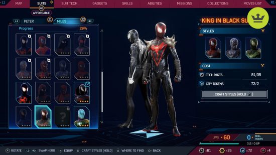 How many suits are available in Marvel's Spider-Man 2? - Xfire