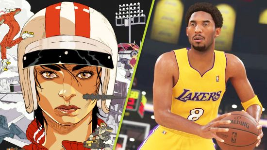 Best Xbox Sports Games: An image of Kara Hassan in Rollerdrome and Kevin Durant in NBA 2K24.