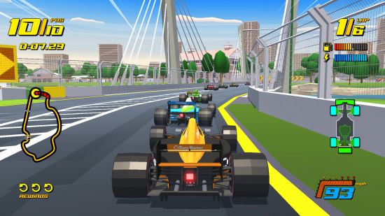 Best PS5 racing games: a retro-style F1 car racing around a track
