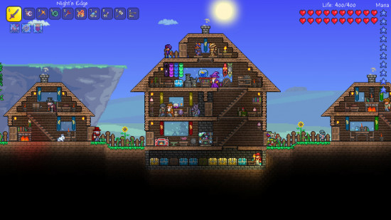 Best Xbox survival games: a house-like base in Terraria