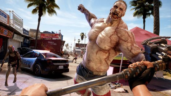 Best Horror Games: An image of a strong Zombie attacking the player in Dead Island 2