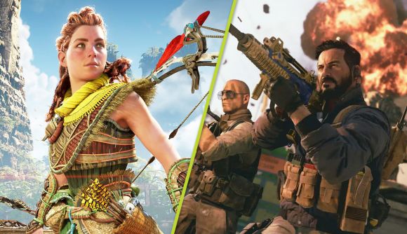 Best PS4 Games: An image of Aloy in Horizon Forbidden West and Frank Wood in Call of Duty Black Ops Cold War.