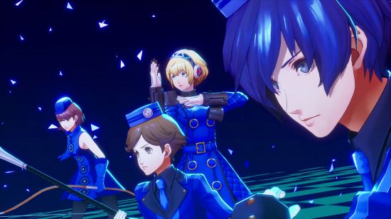 Best PS5 games: the S.E.E.S. in Persona 3 Reload wearing blue uniforms