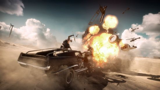 Best Xbox Games: An image of Mad Max driving the Magnum Opus in the Mad Max game.
