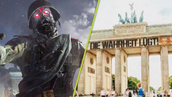 Black Ops 6 teaser: An image of a Zombie from Call of Duty Vanguard and the Brandenburg Gate in Germany.