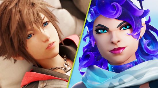 Fortnite Kingdom Hearts leak: Sora next to a purple haired woman