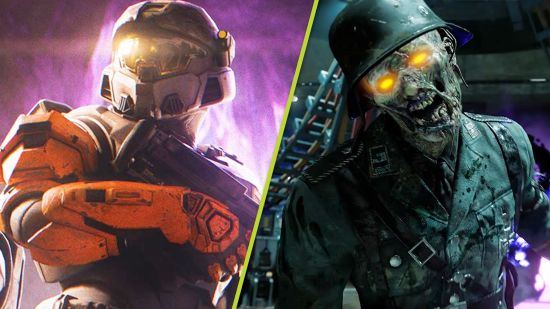 Halo Infinite Survive the Undead: An image of a Spartan in Survive the Undead and a zombie from Call of Duty Zombies.