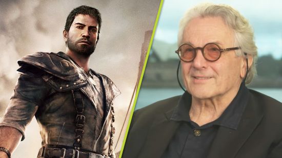 Mad Max Game: An image of Max Rockatansky in the Mad Max game and director George Miller.