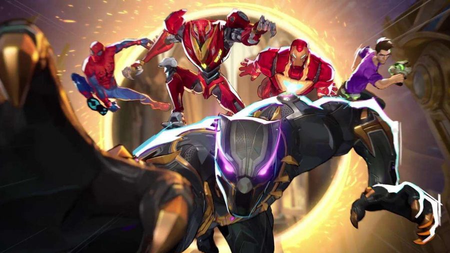 Marvel Rivals: An image of Black Panther, Spider-Man and Iron Man in Marvel Rivals.