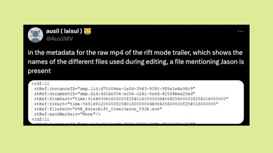 MultiVersus Jason Voorhees: An image of the Rift Mode trailer metadata.