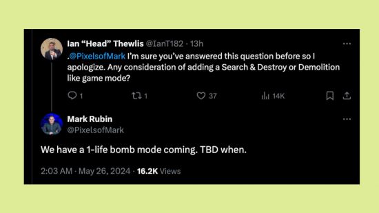 XDefiant search and destroy: An image of Ubisoft's Mark Rubin on social media.