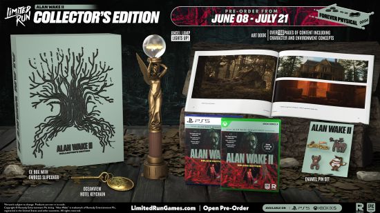 Alan Wake 2 Collector's Edition pre-orders: An image of the Angel Lamp included with the Alan Wake 2 Collector's Edition.