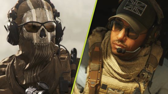 Call of Duty Warzone 2 battle pass: Ghost next to Gaz