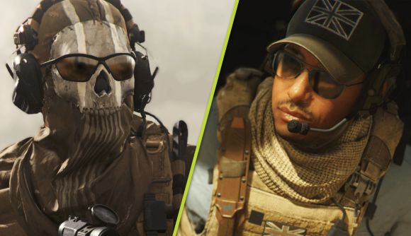 Call of Duty Warzone 2 battle pass: Ghost next to Gaz