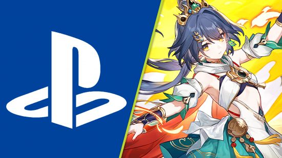 Honkai Star Rail Yunli reveal PS5: Yunli with blue hair next to the PlayStation logo