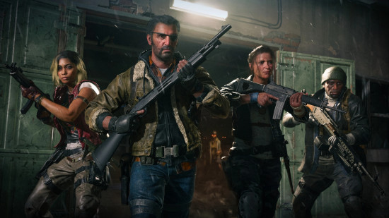 New PS5 games: A group of four people holding various types of guns