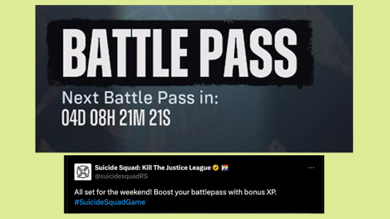 Suicide Squad XP Boost: An image of the Kill the Justice League battle pass.