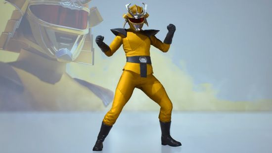 The Finals Season 3: An image of the yellow power range style skin on The Finals Season 3 battle pass.