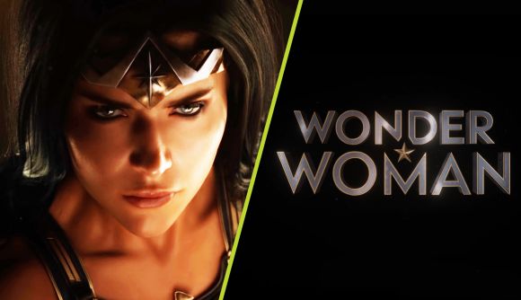 Wonder Woman troubled: Wonder Woman with her gold crown next to the game's logo