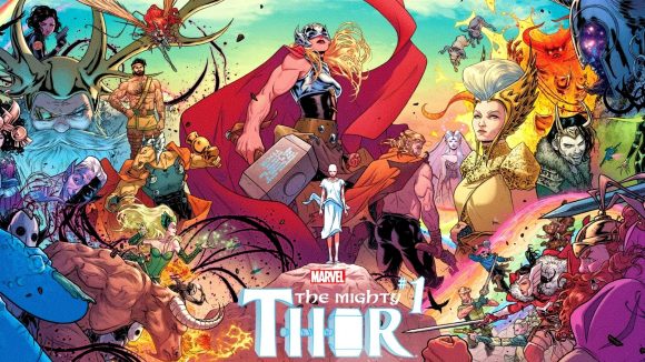 Marvel's Avengers Mighty Thor Jane Foster: An image of the comic art for Thor #1 from Aaron in 2014