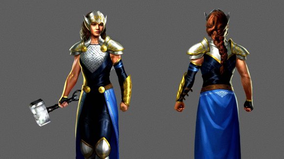 Marvel's Avengers Mighty Thor Jane Foster: Concept Art of a Valkyrie costume for Jane Foster